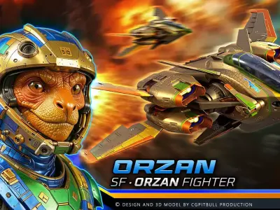 ORZAN - Fighter Low-poly 3D model