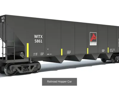 Canadian National Freight Train 3D Model Pack