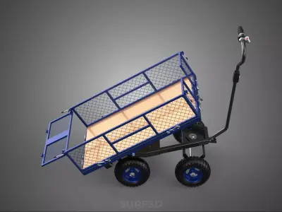ELECTRIC MOTORIZED TIPPING TILTED TROLLEY WHEELBARROW CARRIER EV 3D model