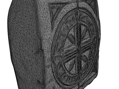 Ancient Celtic Carved Stone Block Low-poly 3D model