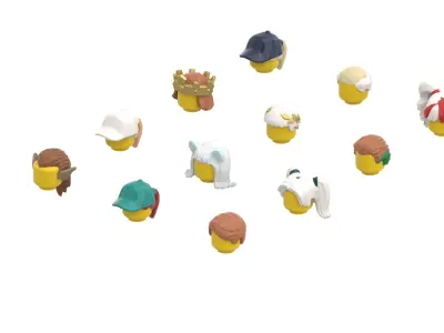 TwindBricks3D - Minifigure Hair pack 16 3D print model
