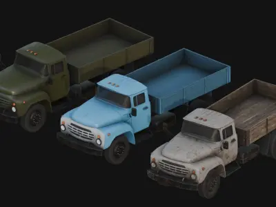 Soviet Flatbed Trucks 3D Model Pack