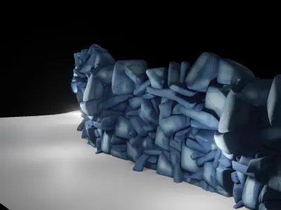 Wall Stylized Low-poly 3D model purchase