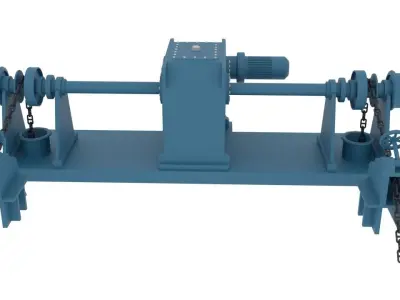 windlass chain pulley Low-poly 3D model