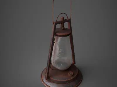 Old Oil Lamp 3D model