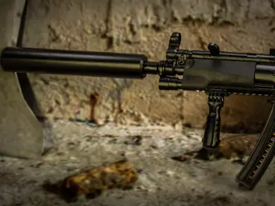 MP5 SMG 3D model Low-poly 3D model