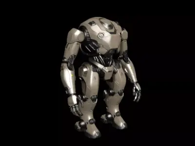 Steel mecha mecha warrior 3D model buy