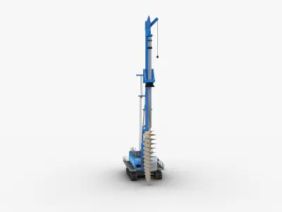 Piling Drill Low-poly 3D model
