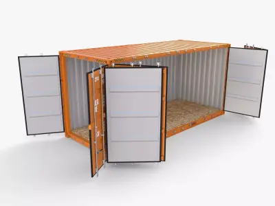 20ft Shipping Container Side Open High Cube 3D model