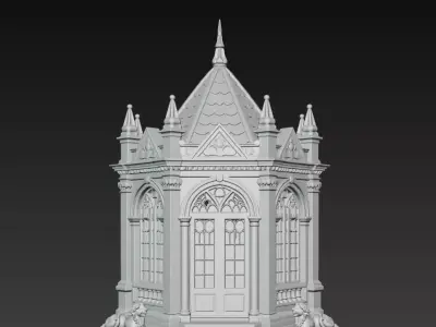 Gothic Pavilion Gazebo Architecture 3D Model STL 3D print model
