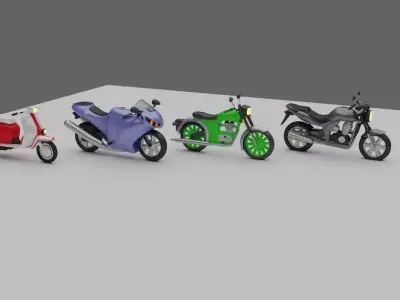 BIKES PACK Low-poly 3D model