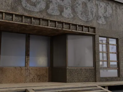 Western shop  Low-poly 3D model