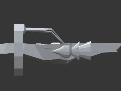 Spaceship Low-poly 3D model 8