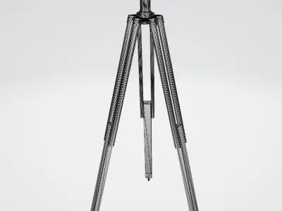 Old Tripod Binocular and Binocular  Low-poly 3D model