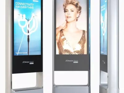 JCDecaux Advertising Totem Low-poly 3D model