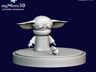 Baby Yoda Grogu Miniature 3D print model