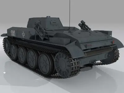 Panzer II Flamingo  Flammpanzer Sdkfz 122 3D model