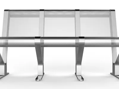 Waiting Room Seat V1 3 Seats 3D model