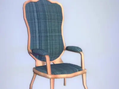 Antique Chair LP PBR game ready 3x material Low-poly 3D model