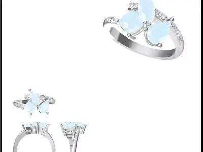 JCD Format Antique color stone rings 3d jewelry files for sale 3D print model