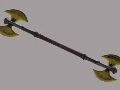 Two-sided axe Low-poly 3D model