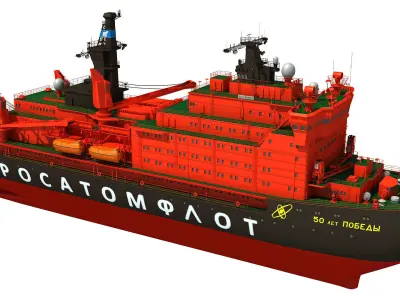  Icebreaker Ship 50 Let Pobedy 3D model