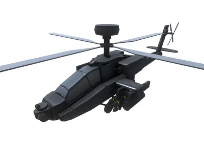 Low Poly AH64 Apache Low-poly 3D model