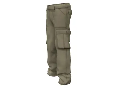 Men Cargo Pants Low-poly 3D model