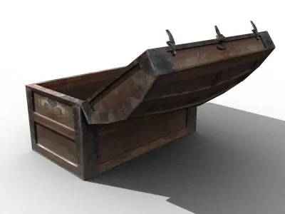 Crate 9 Chest treasure  Low-poly 3D model