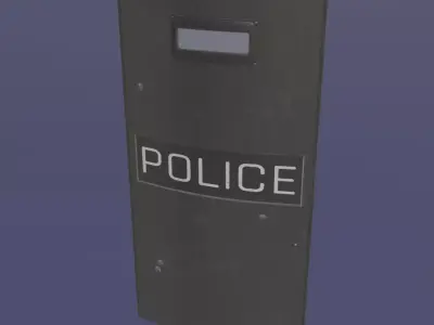 Police Riot Shield Low-poly 3D model