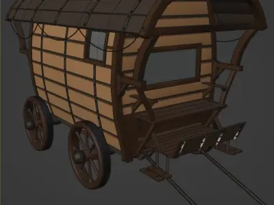 Old Horse-Carriage Free 3D model
