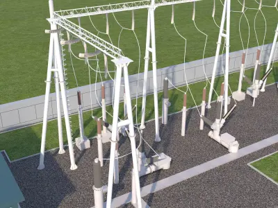 Electrical power substation 3D model get