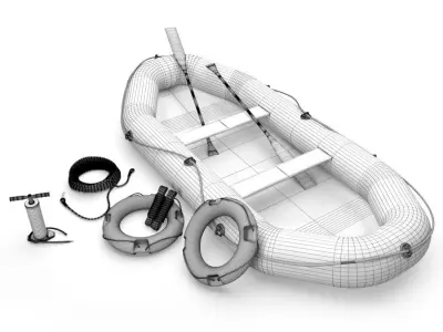 Inflatable rescue boat 3D model