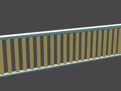 Railing wooden Low-poly 3D model