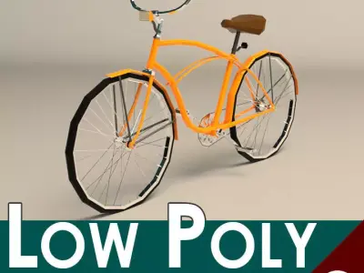 Low Poly Vintage Cruiser Bike Low-poly 3D model