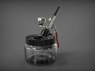 Airbrush spray bottle with hose 3D model