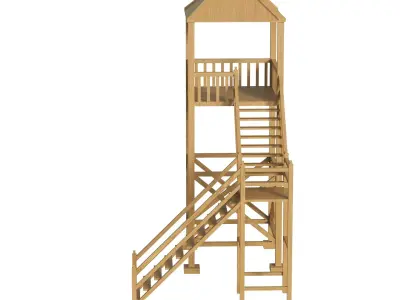 Wood Tower  Low-poly 3D model