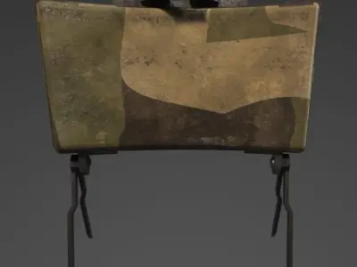 claymore camouflage bag on tripod Low-poly 3D model