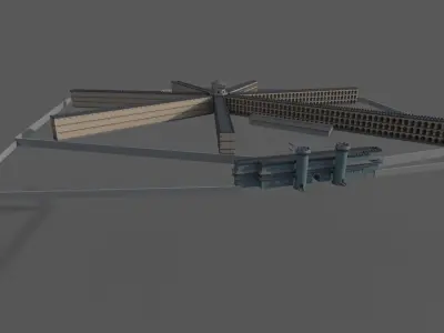Cellular Jail Kala Pani South Andaman Low-poly 3D model
