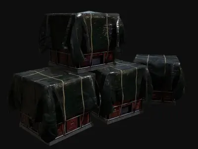 Industrial Covered Cargo Container Free low-poly 3D model