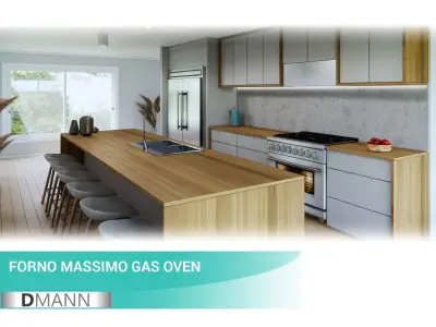 Gas Oven  Low-poly 3D model