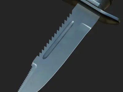 Tactical Hunting Army Knife Low-poly 3D model