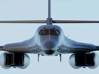 Rockwell B-1B Lancer Fully-Rigged Animated Game Ready Low-poly 3D model