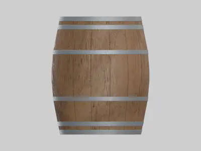 Medium Toasted Lowpoly Burgundy Barrel Low-poly 3D model