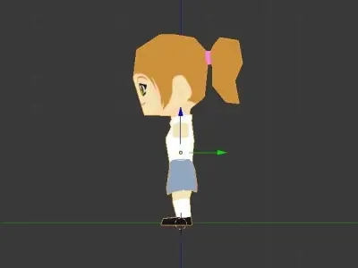 Girl char lowply Low-poly 3D model