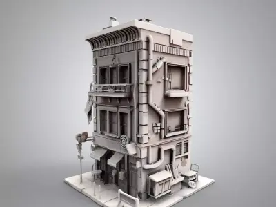 Shop buildings 3D print model