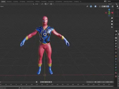 Spider-Man superhero Low-poly 3D model