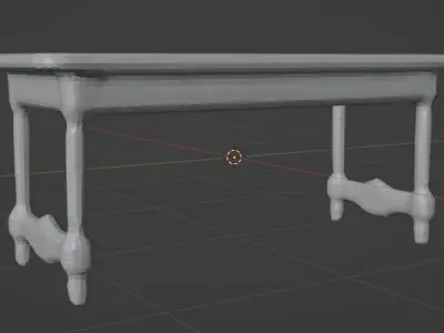Vintage Desk Low-poly 3D model