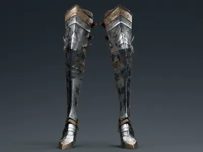  Female Knight Leg Armor Set Armor MidPoly 3D model