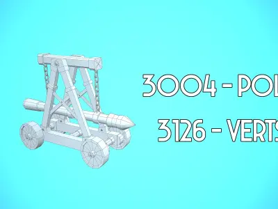 MEDIEVAL RAM CARTOON STYLIZED Low-poly 3D model